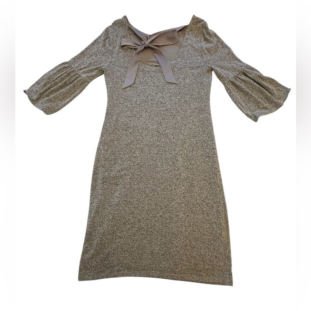 White House Black Market Bowback Sweater Knit Shift Dress Gray Size XXS - Picture 9 of 16